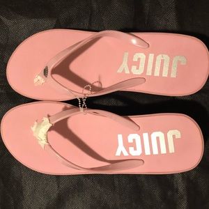 Brand New Pink Wedge Juicy Flip Flops